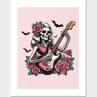 skull girls rock hard Posters and Art